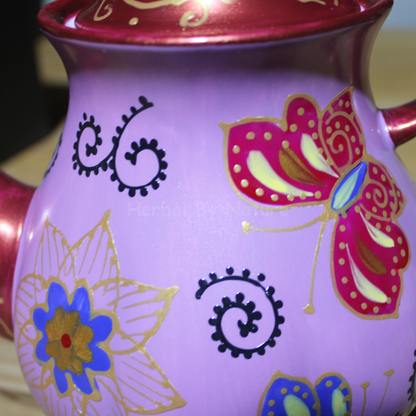 Novelty Butterfly and flowers with gold accents. Teapot 1150ml. Unique and hand painted.