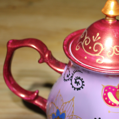 Novelty Butterfly and flowers with gold accents. Teapot 1150ml. Unique and hand painted.